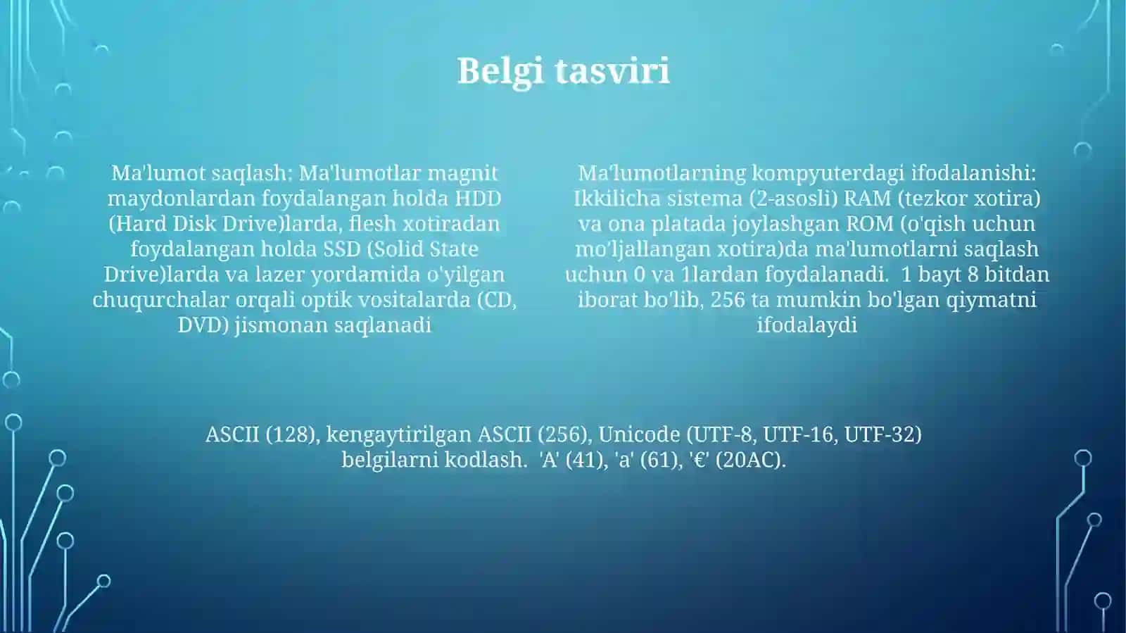 Axborotlarning kompyuter datasverlanishi 4