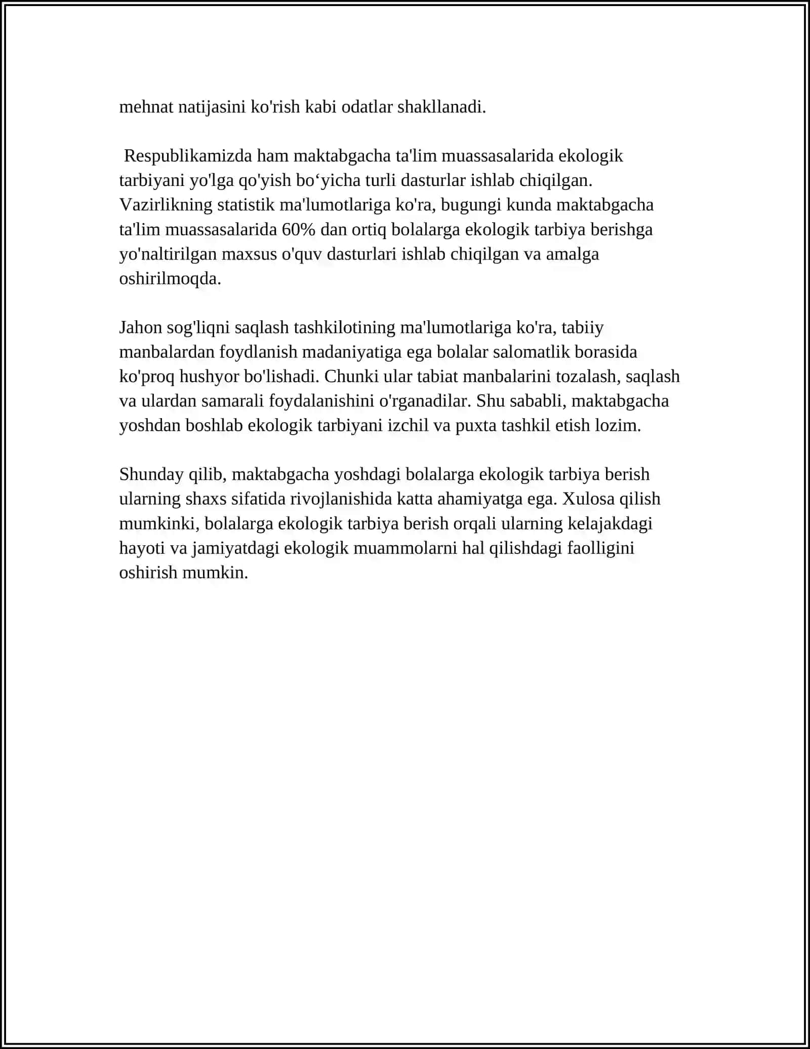 MAKTABGACHA YOSHDAGI BOLALARGA EKOLOGIK TARBIYA BERISH 4