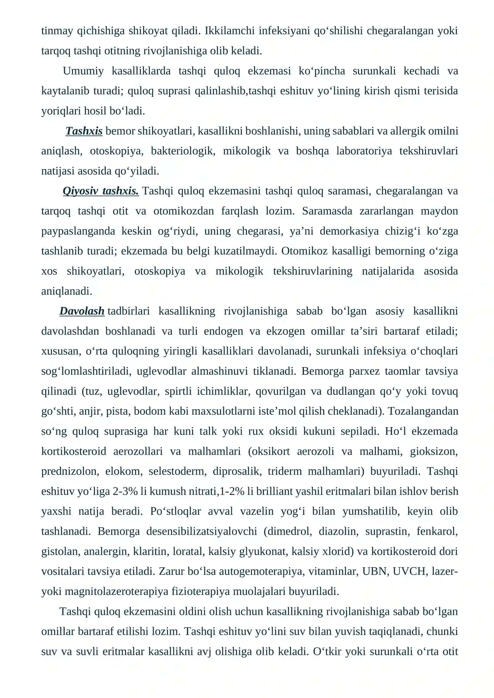 Quloq ekzemasi va quloq chipqoni 4
