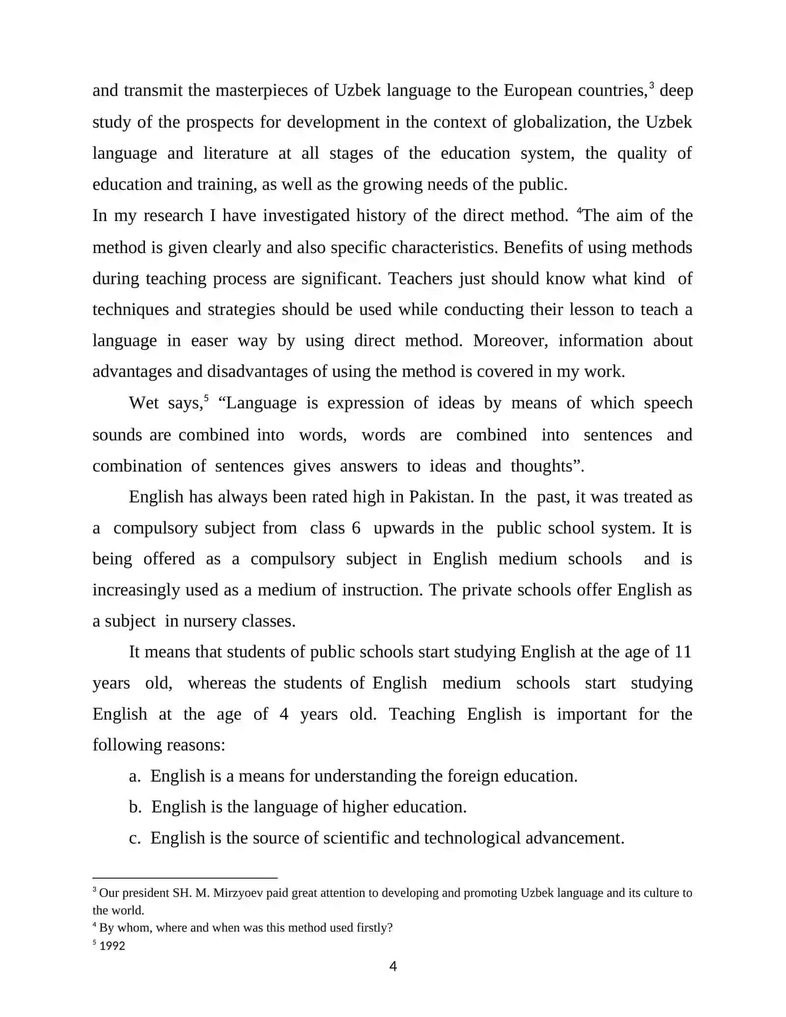 The role of the direct method in teaching english A2 level of students 4