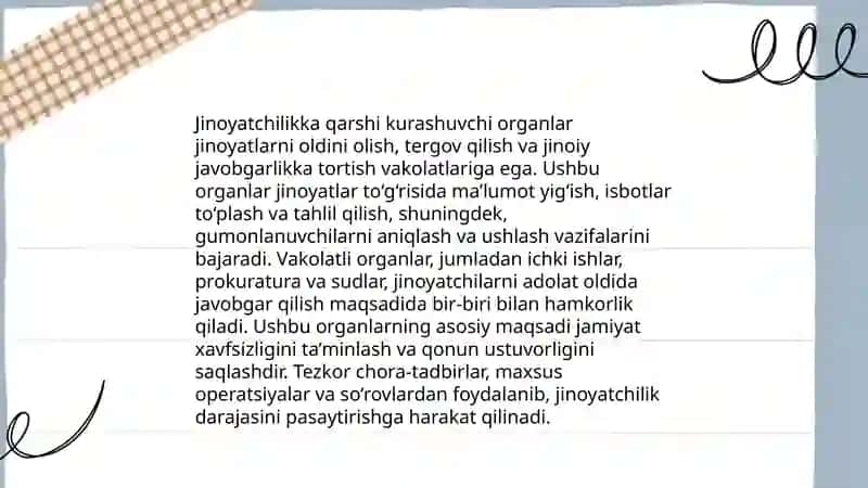 Jinoyatchilikka qarshi kurashuvchi organlar ustidan prokuror nazorati 4