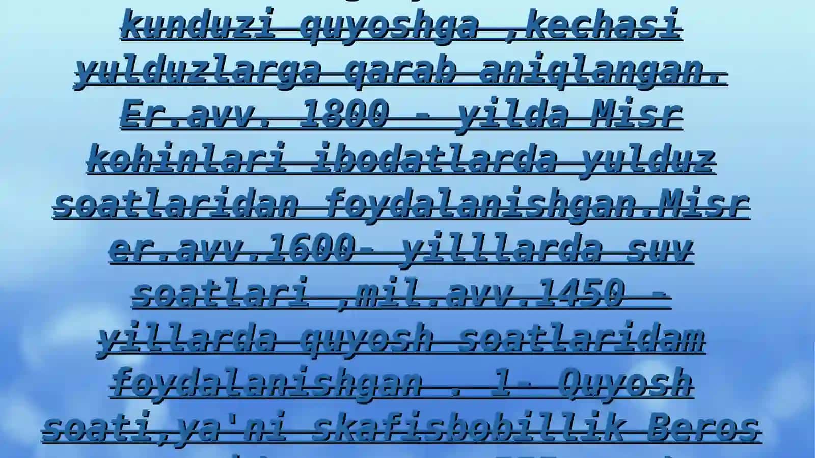 Vaqtning dastlabki o‘lchov birliklari 4