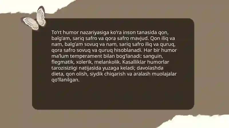 Kasalliklar va inson paydo boʻlishining gumoral nazariyasi 4