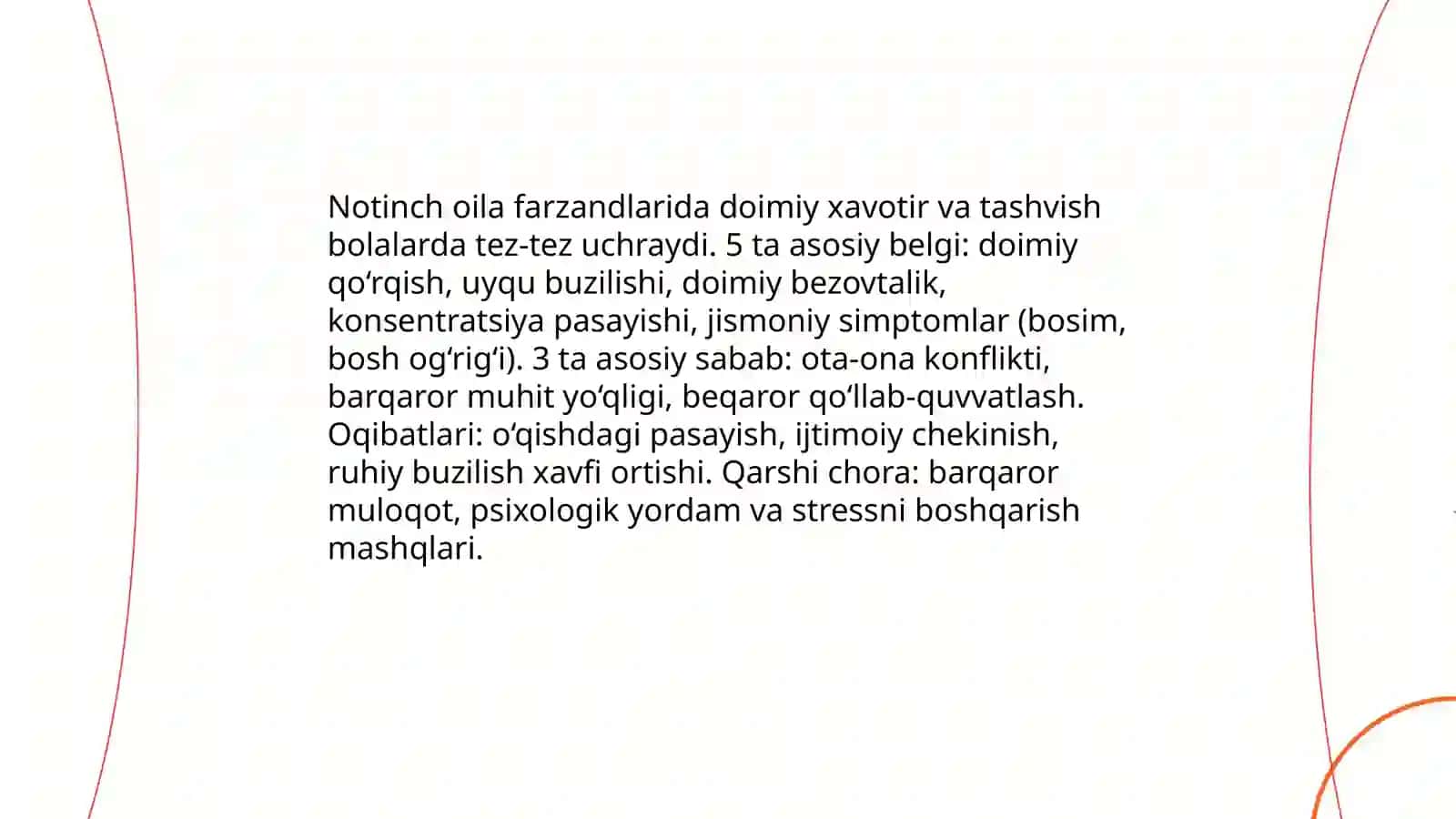 Notinch oila farzandlari bilan uchraydigan psixologik muammolar 4