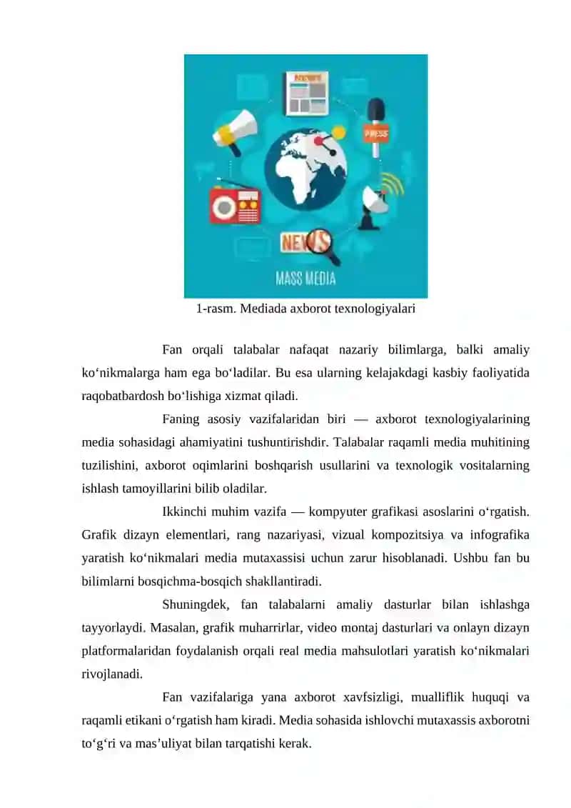 "Mediada axborot texnologiyalari va kompyuter grafikasi" 4