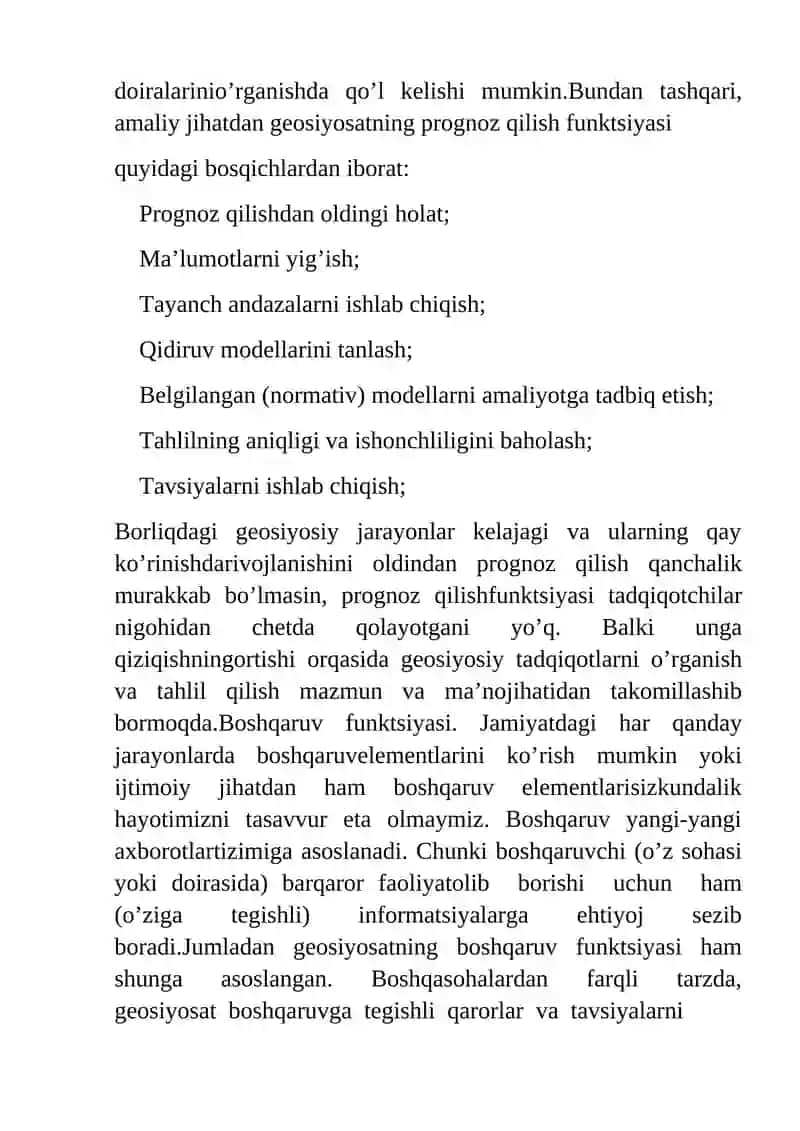 GEOSIYOSAT ASOSLARI FANINING ASOSIY FUNKSIYALARI 4
