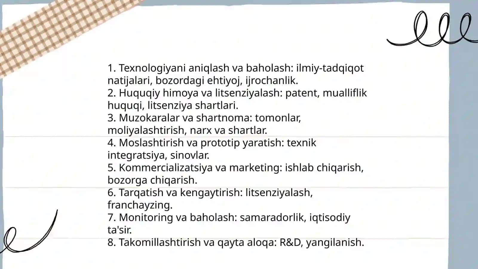 Texnologiyalar transferi va uning milliy innovatsion tizimdagi o‘rni 4