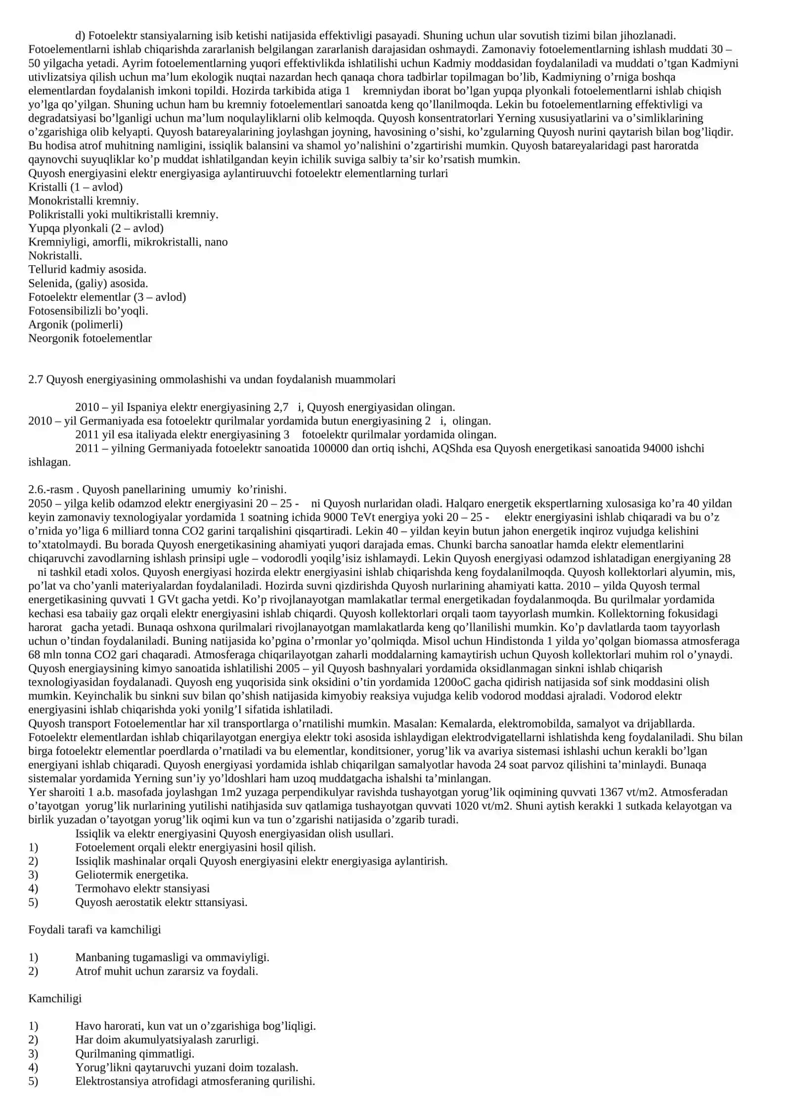 Muqobil energiya – barqaror rivojlanish manbai va muammolari 4