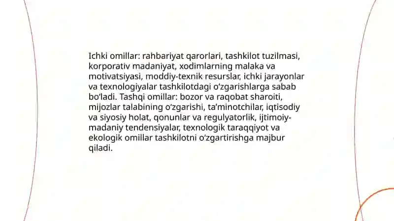 Tashkiliy oʻzgarishlar va qarorlar 4