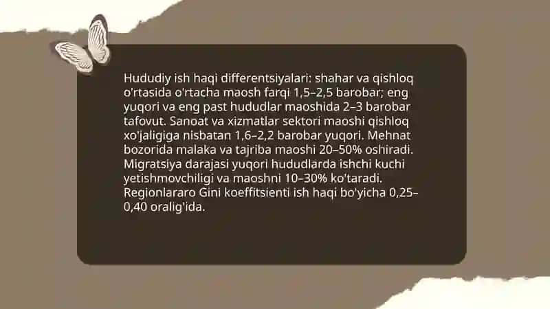 Hududiy balandlik va mehnat bozori muammolarni tahlil qilish 4