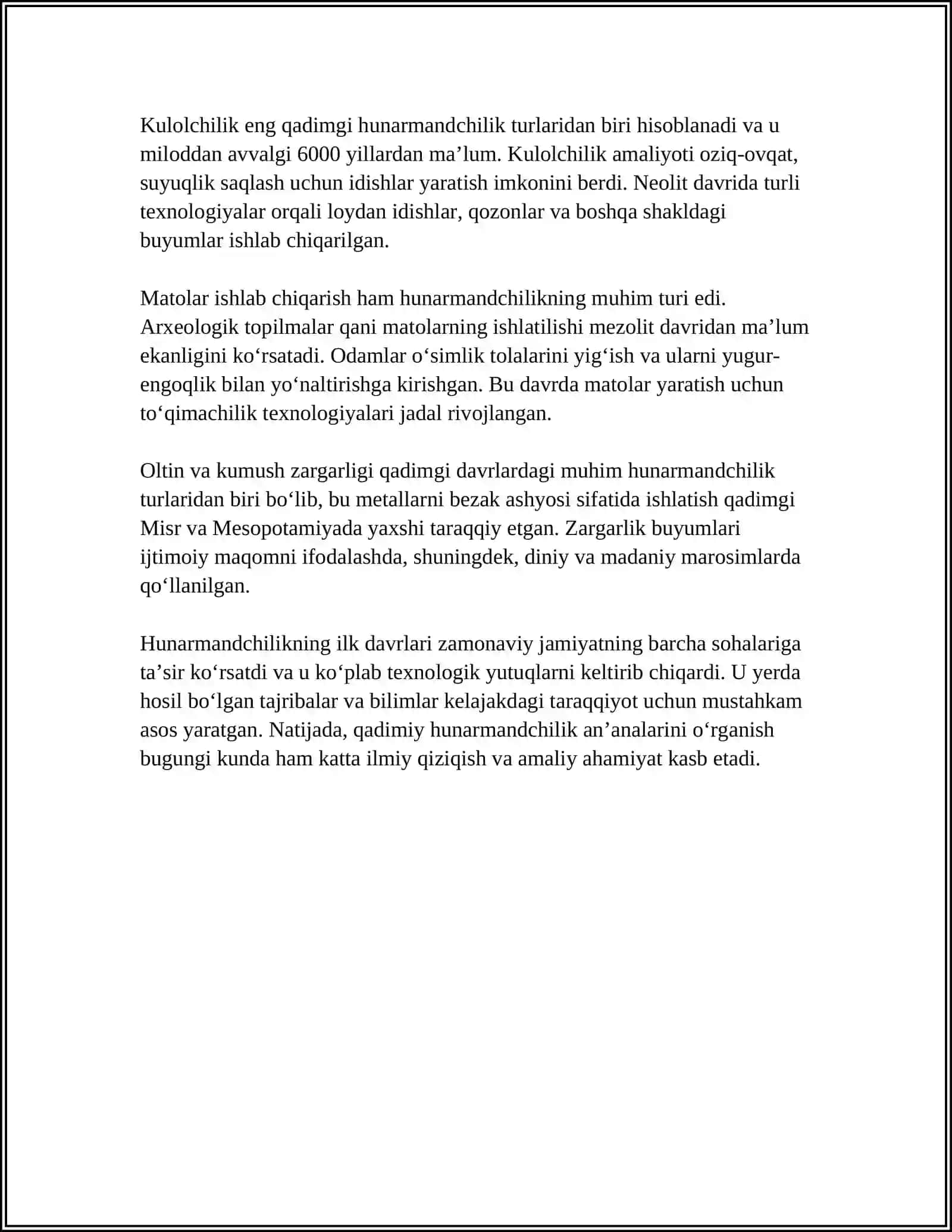 XALQ HUNARMANDCHILIGI TURLARI VA ULARNING TARIXI 4