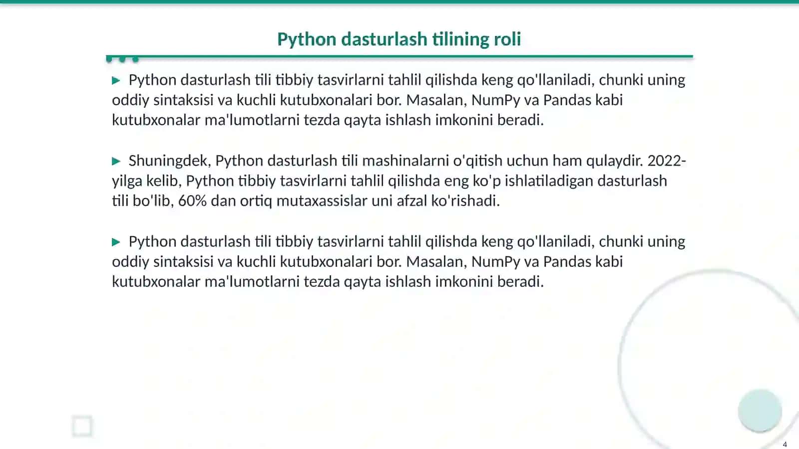 Python va mashinali o‘qitish asosida tibbiy tasvirlarni tahlil qilish 4