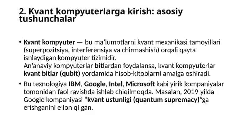 Zamonaviy kvant kompyuterlar: Kelajak hisoblash texnologiyasining asoslari 4