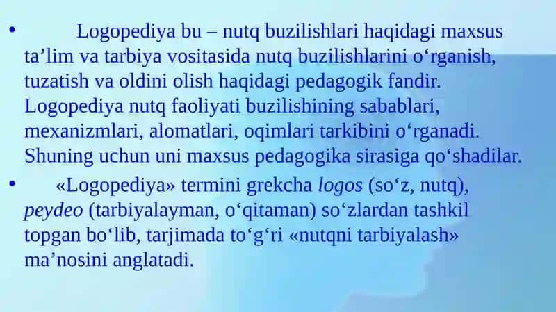 Ma'ruza:Logopediya fanini nazariy va metodologik asoslari 4