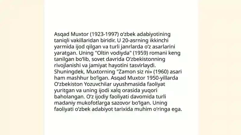 Asqad Muxtor hayoti va ijodini interaktiv metodlar asosida tushuntirish 4