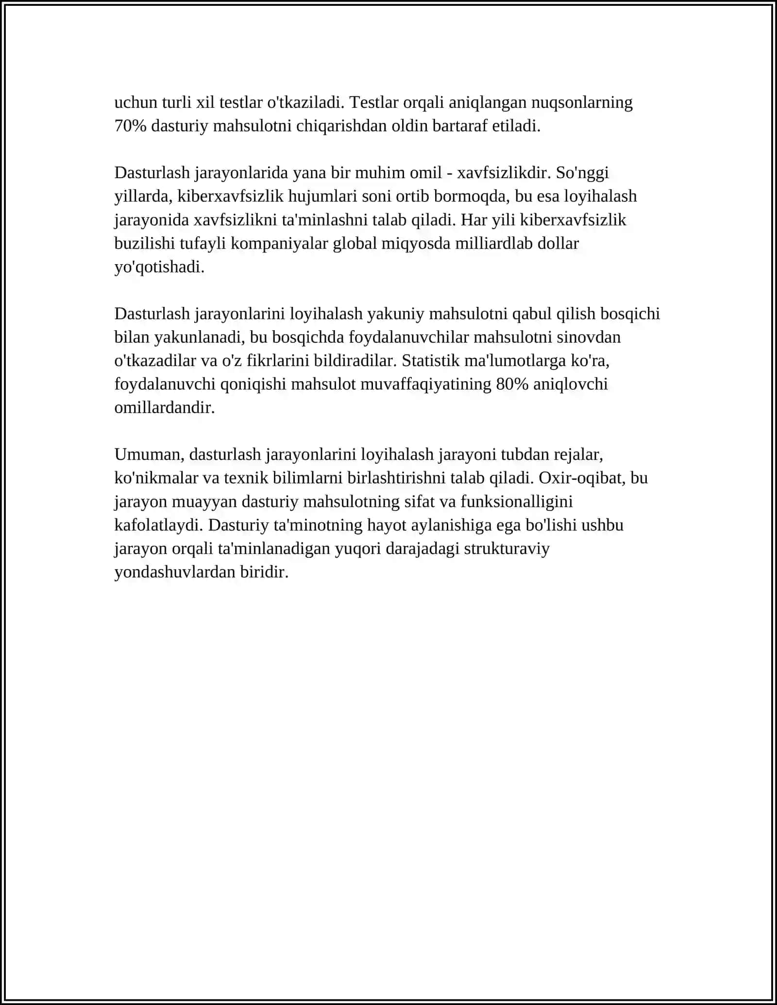TAKRORLANUVCHI JARAYONLARNI TASHKIL ETISH DASTURLASH FANIDAN 4