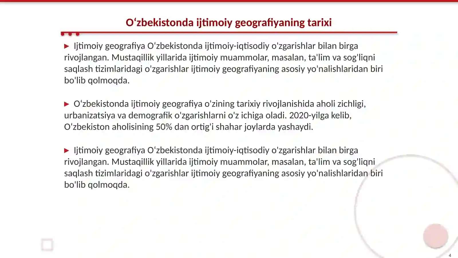 Oʻzbekistonda iqtisodiy va ijtimoiy geografiya rivojlanish xususiyatlari 4