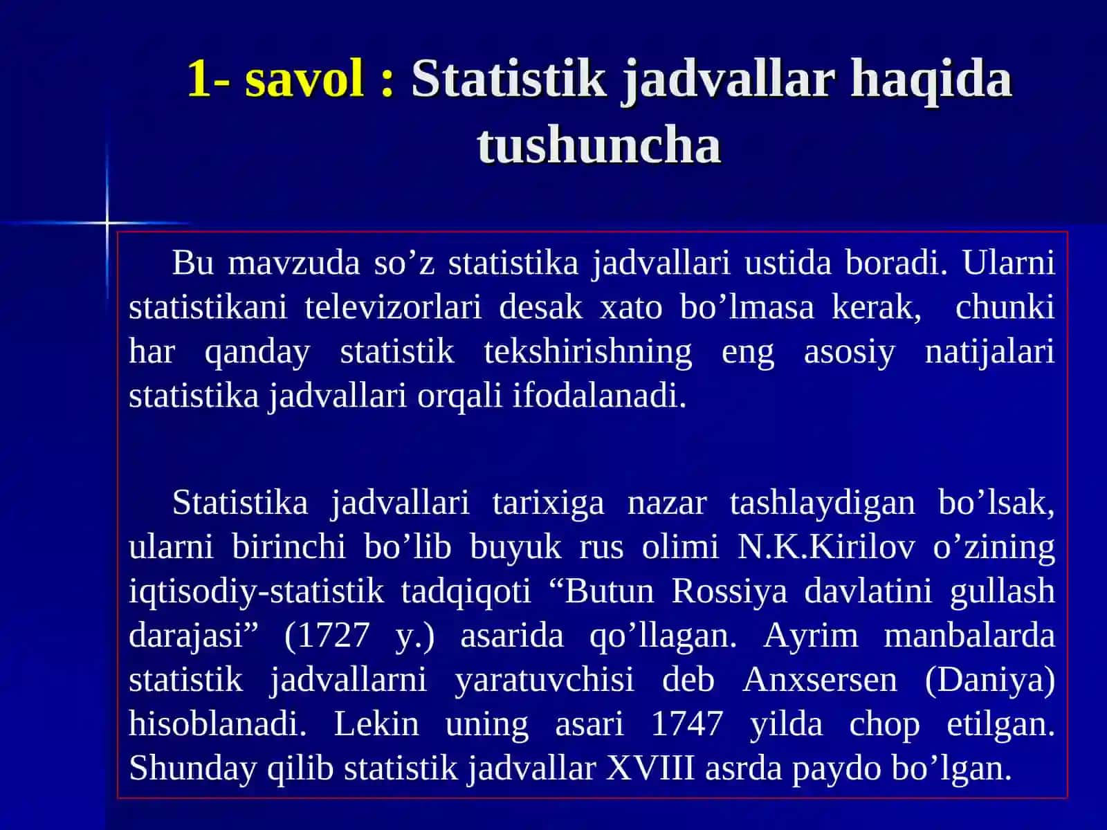 STATISTIK MA’LUMOTLARNI JADVAL VA GRAFIKLARDA TASVIRLASH 4