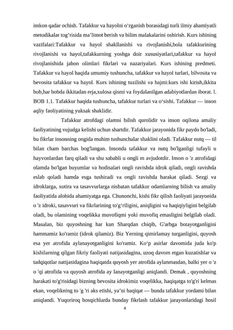 Tafakkurni Eksperimental O'rganish 4
