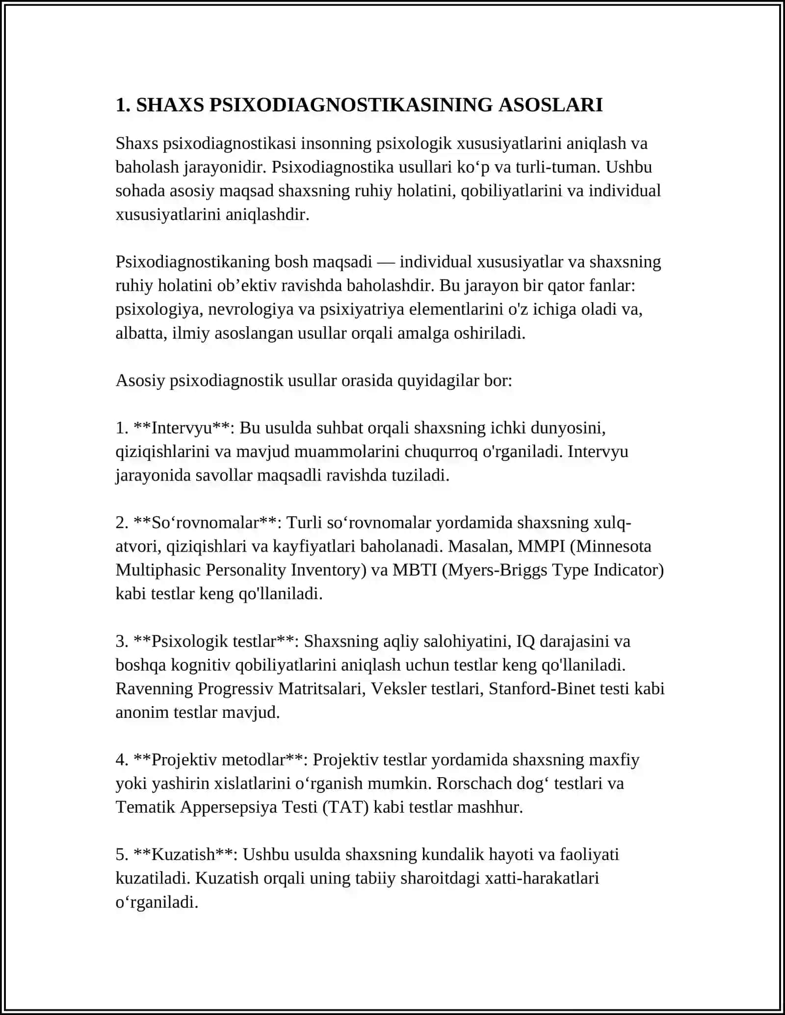 SHAXS PSIXODIAGNOSTIKASIDA PROEKTIV METODIKALARDAN FOYDALANISH 4