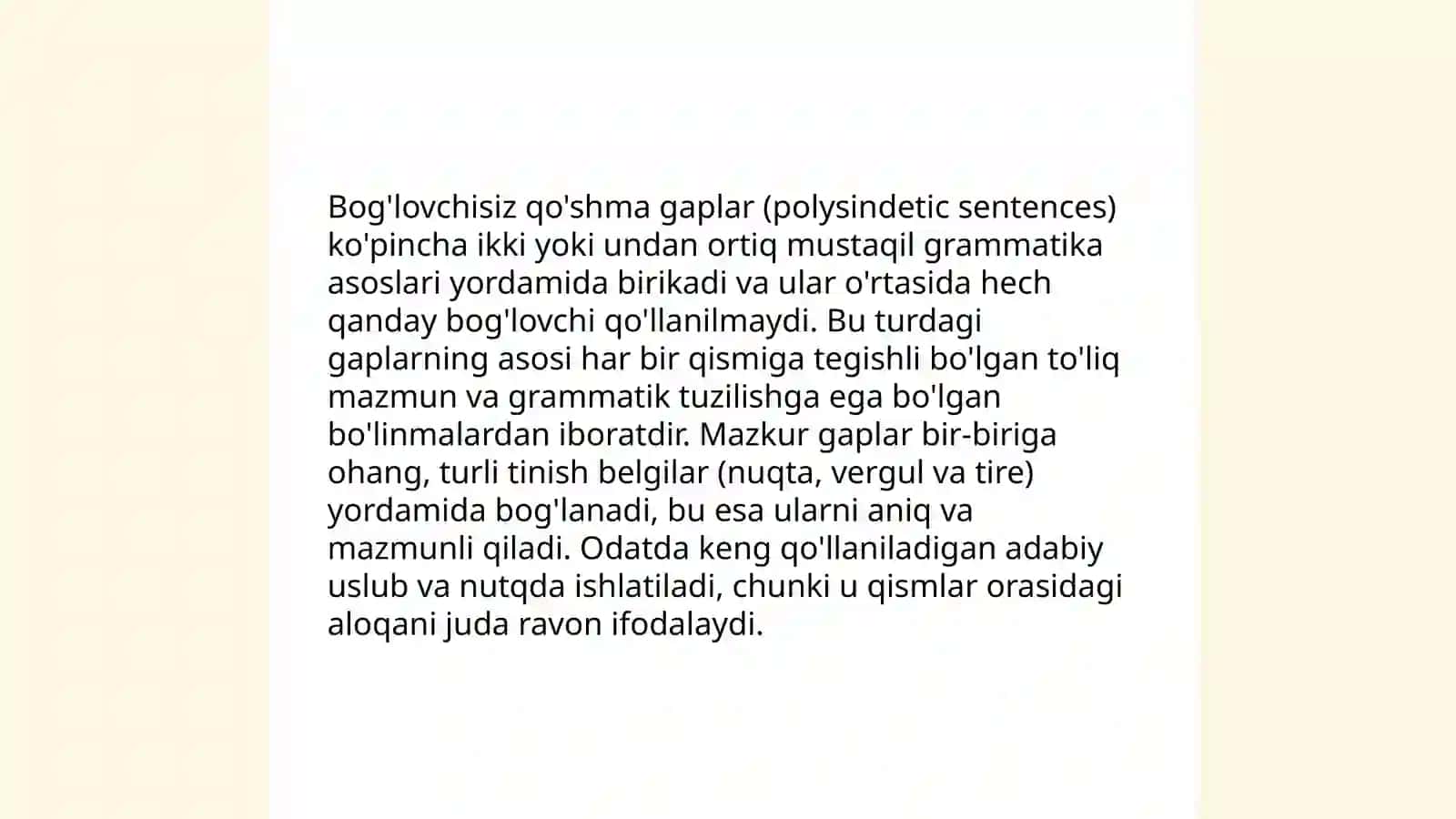 Bog'lovchisiz qo'shma gaplarni o'rganilish tarixi 4
