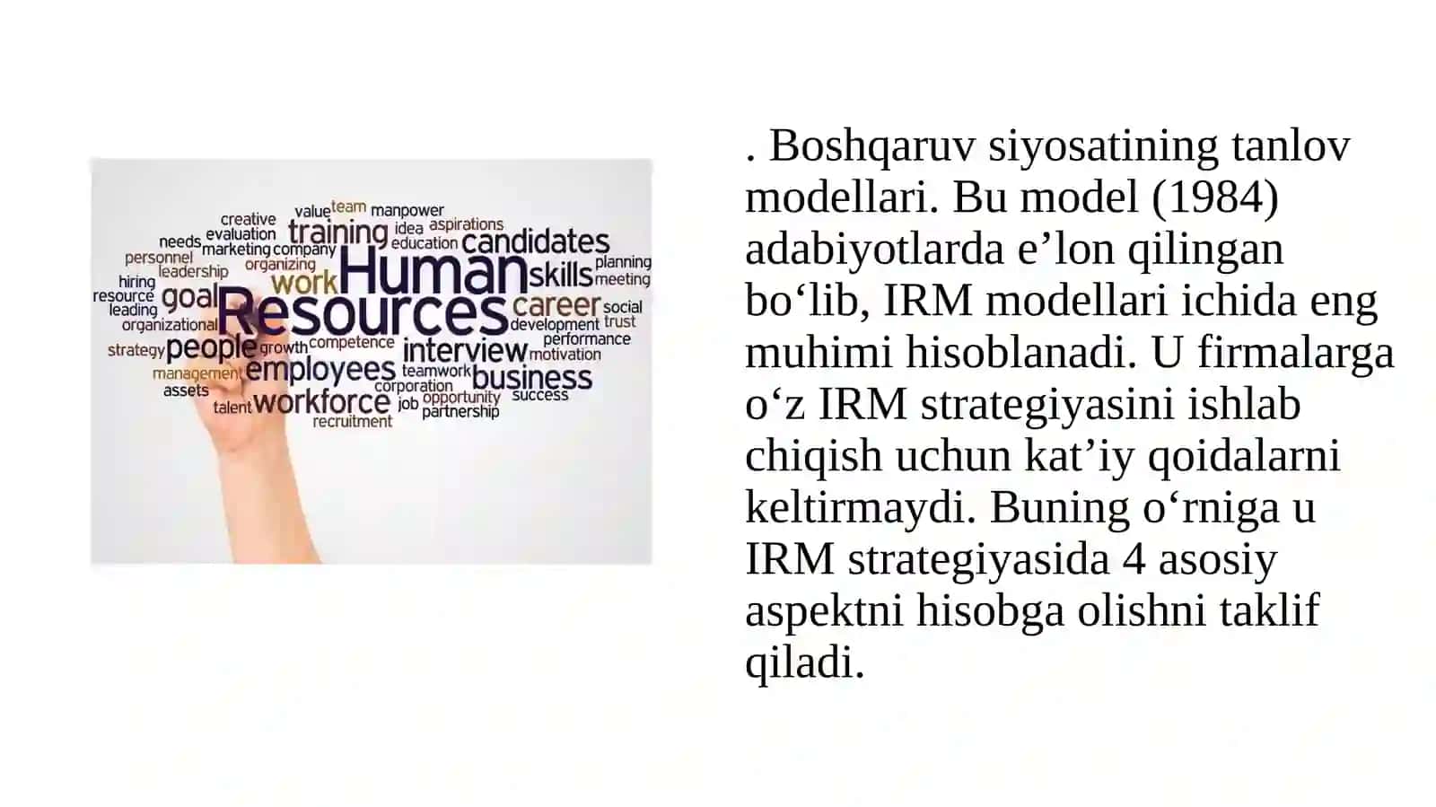 Inson resurslarini boshqarish usullari 4