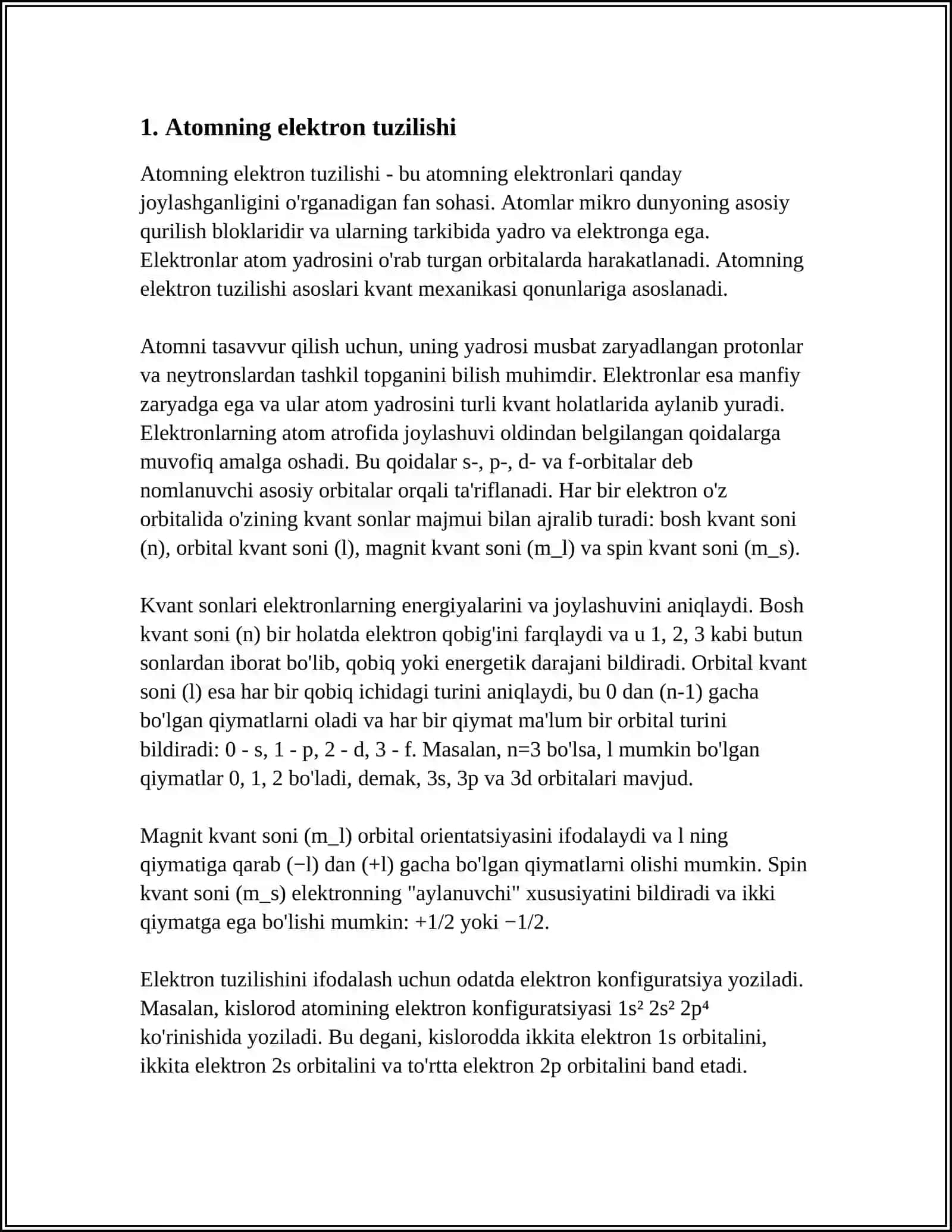 BIRIKMALARNING ELEKTRON TUZILISHINI IFODALOVCHI EKSPERIMENTAL VA NAZARIY PARAMETRLAR 4