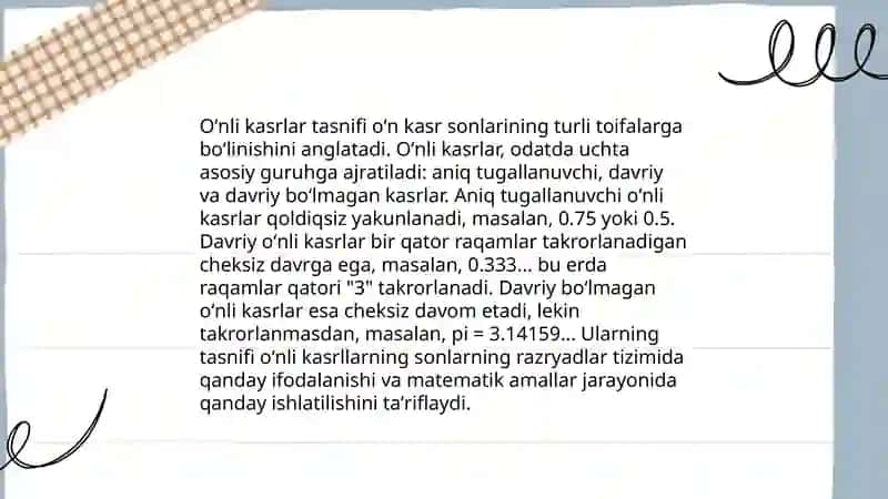 Ratsional sonlarni cheksiz oʻnli kasr shaklida tasvirlash 4