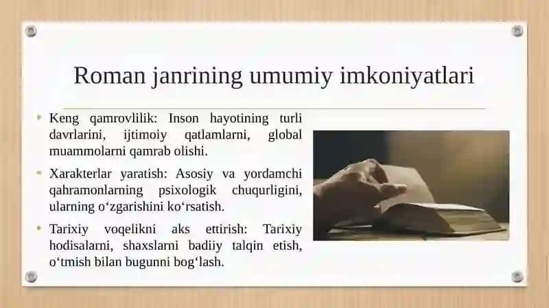 Roman janri imkoniyatlari. Said Ahmad, Pirimqul Qodirov romanlari misolida 4