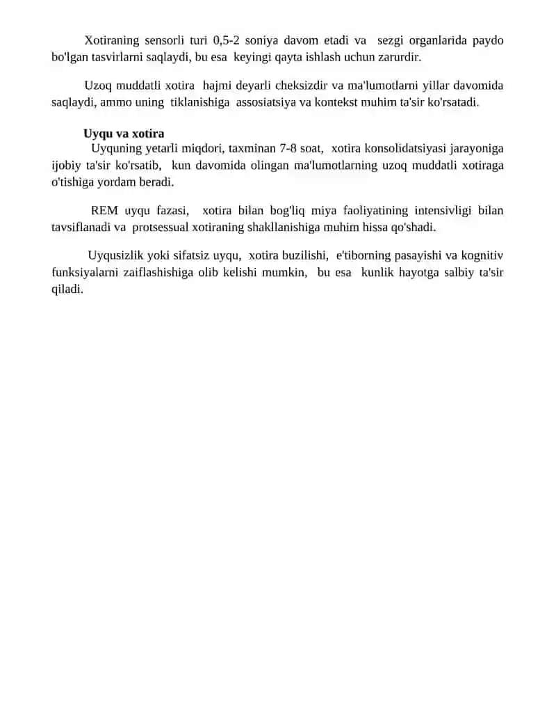 Xotira rivojlanishi. Asosiy omillar va shart sharoitlar 4