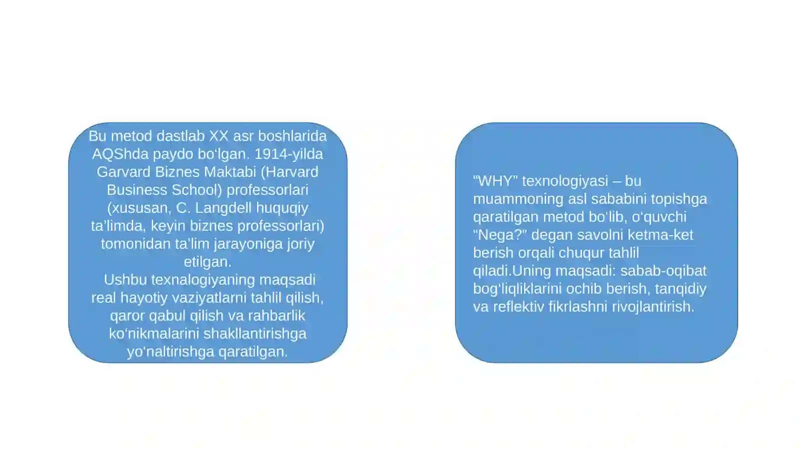 Ijtimoiy fanlarni oʻqitishda CASE, Why kabi texnologiyalarni qoʻllash 4