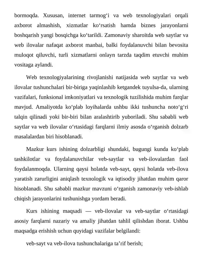 Web ilovalar va saytlar farqi 4