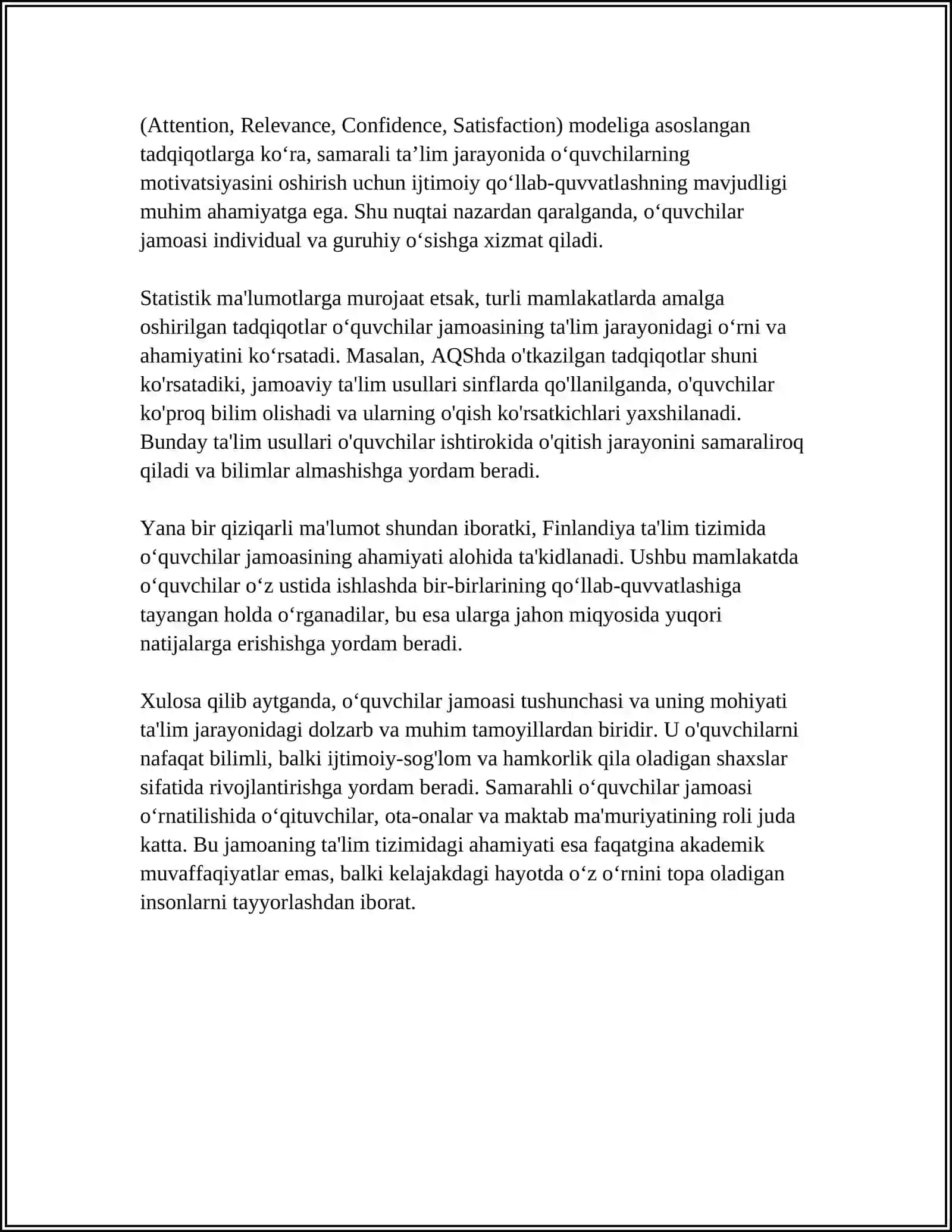 O‘QUVCHILAR JAMOASI-YAGONA PEDAGOGIK JARAYONNING ASOSIY SHAKLI 4