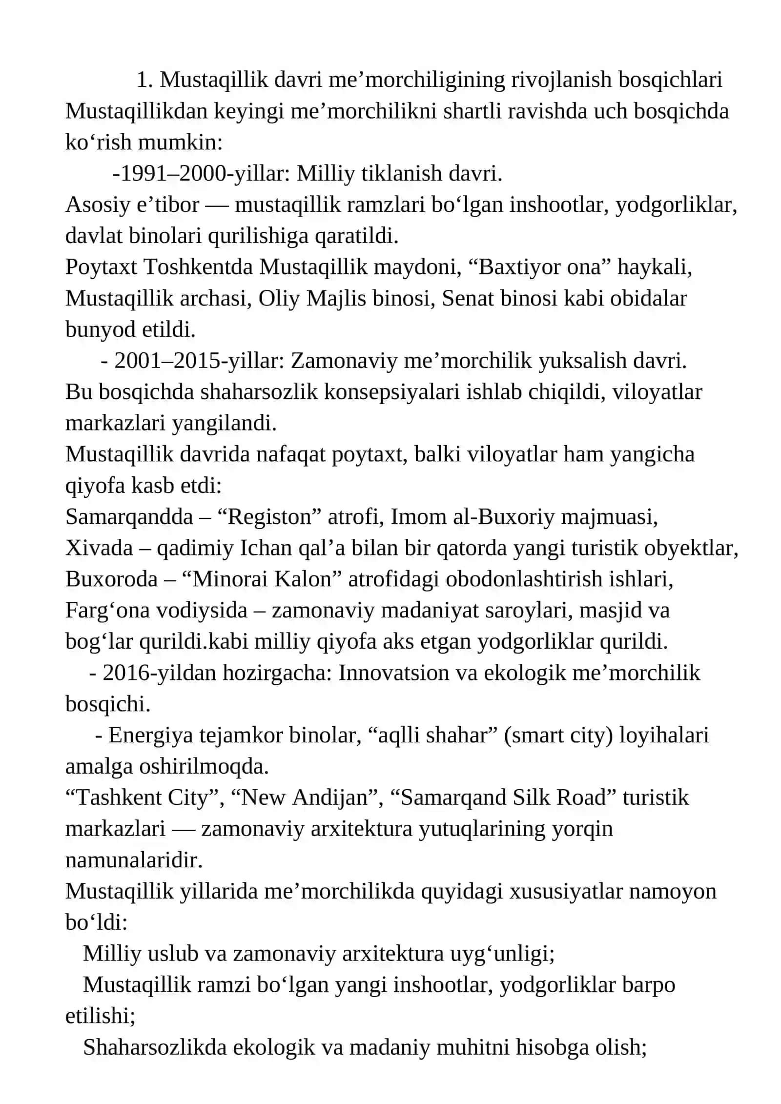 Mustaqillik davri me’morchiligi 4