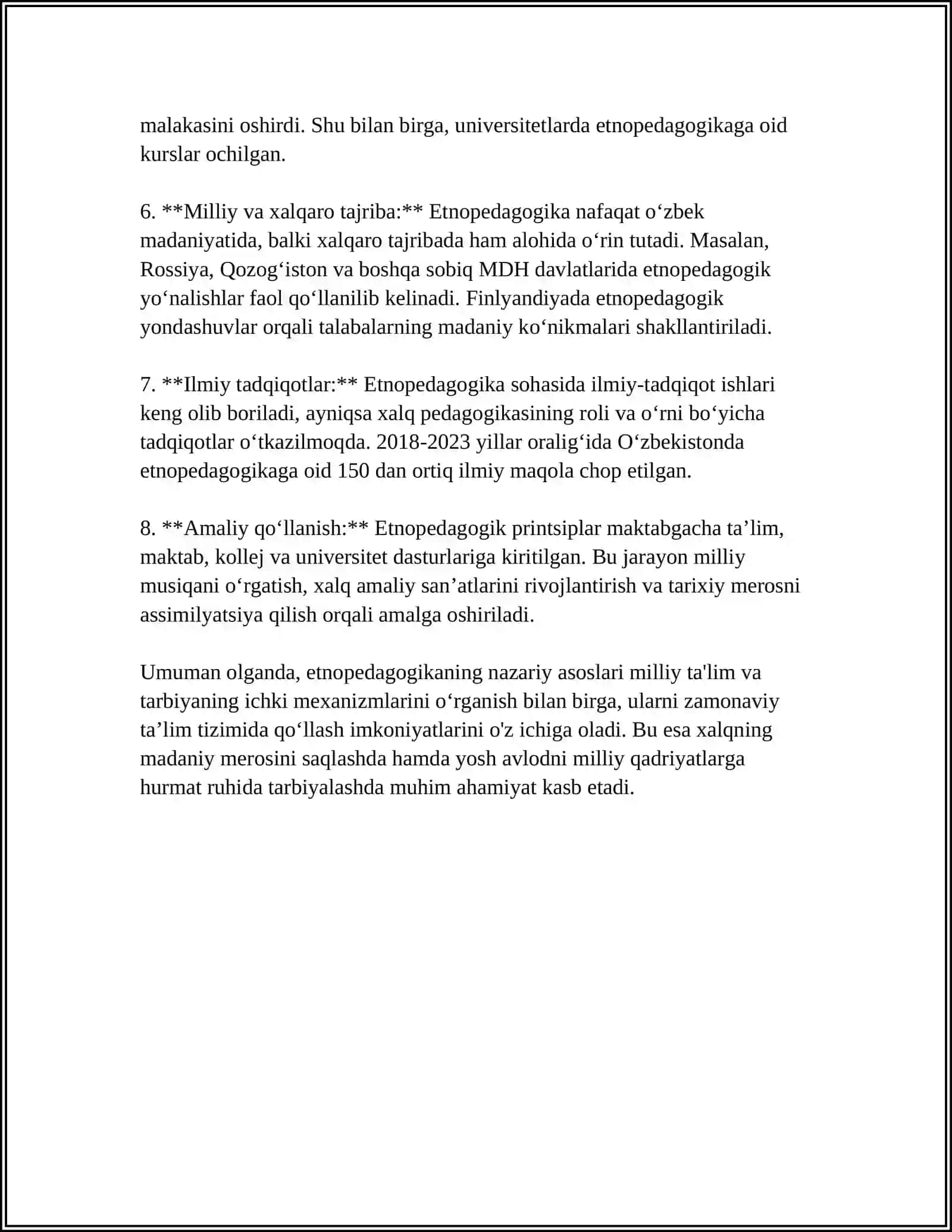 ETNOPEDAGOGIKA.XALQ PEDAGOGIKASI MANBALARI 4