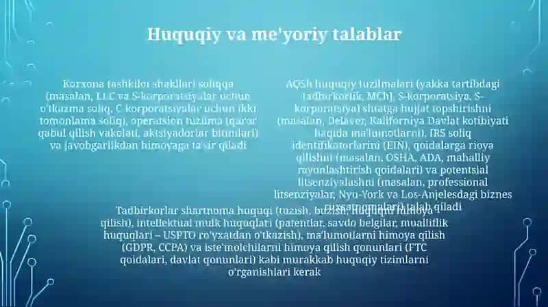 Tadbirkorlik va shaxsiy biznesni tashkil etish 4