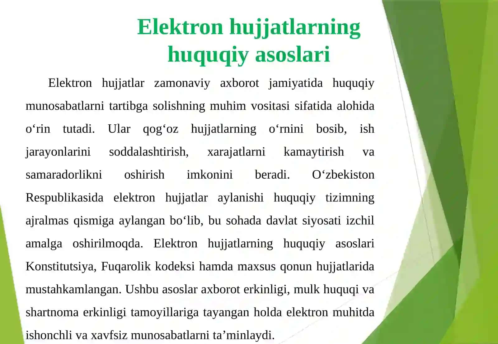 Elektronhujjatning qog‘oz shaklidagi hujjat bilan bir xil yuridik kuchga ega ekanligini tasdiqlash 4