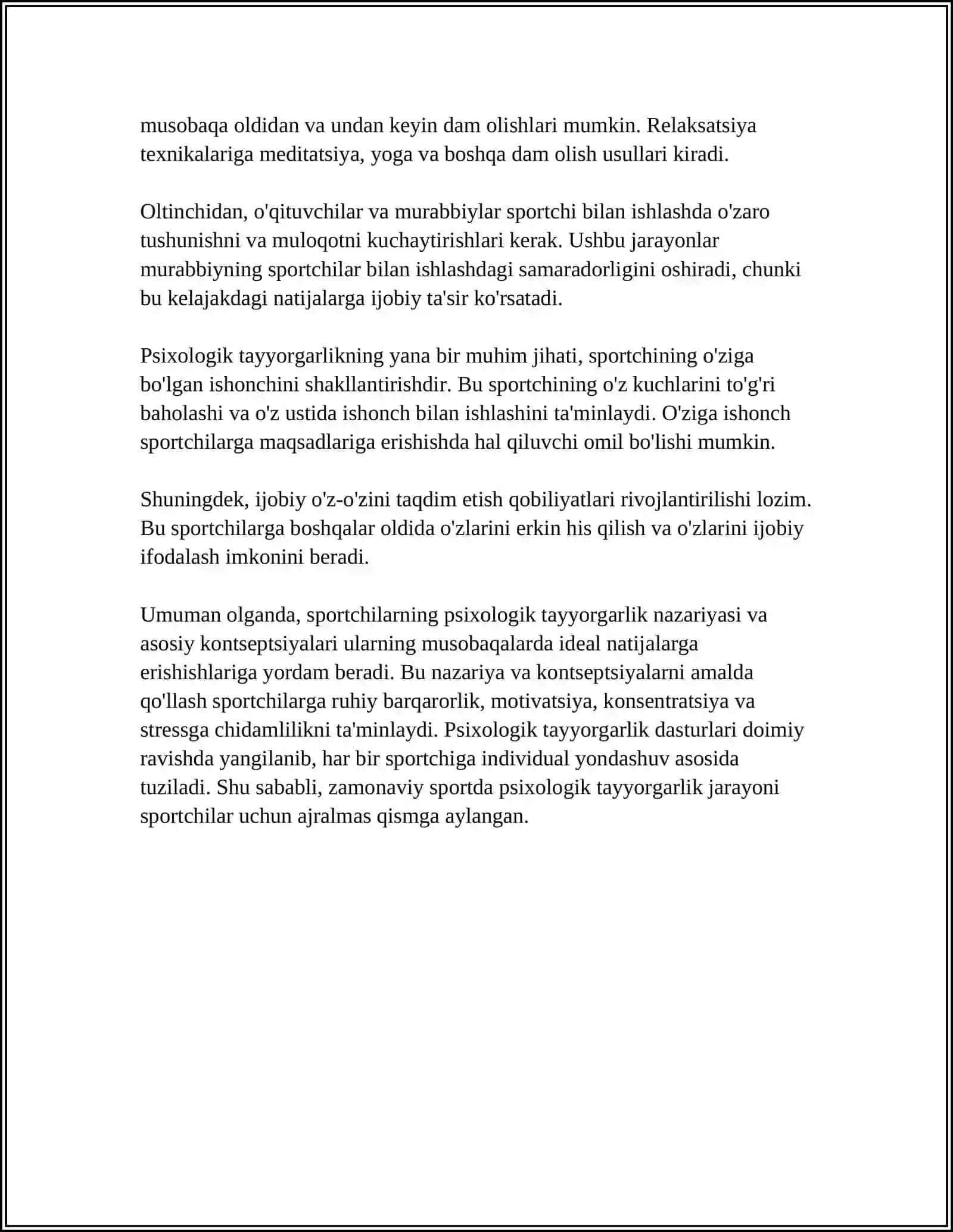 Sportchilarning psixologik tayyorgarlik nazariyasi va asosiy kontseptsiyalari 4