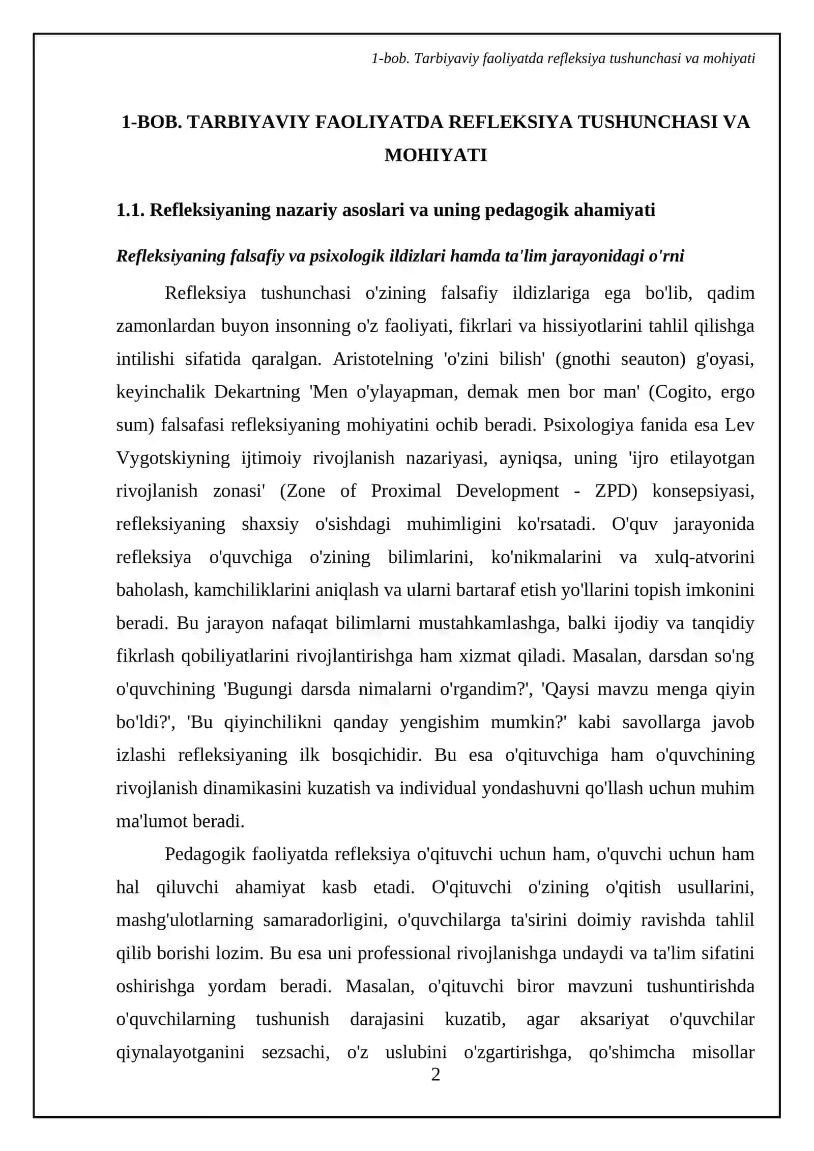 Tarbiyaviy faoliyatda refleksiya va o'z o'zini baxolash 4