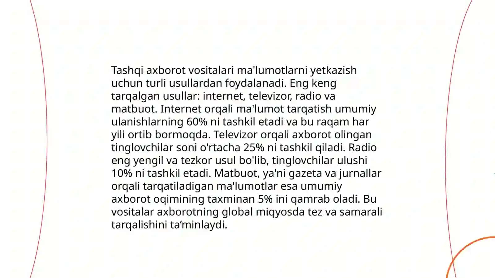 Tashqi axborot vositalarida ma'lumotlarni taqdim etish 4