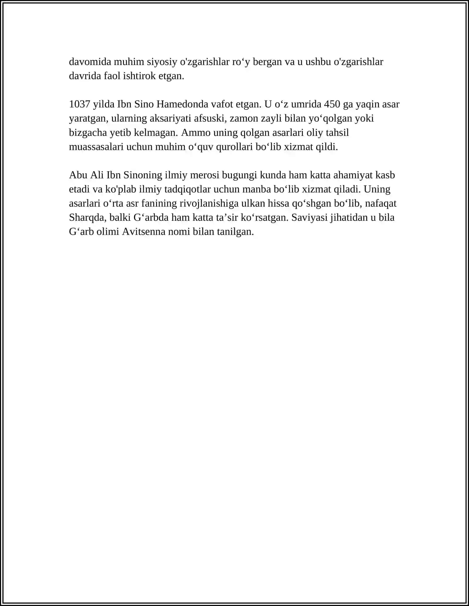 ABU ALI IBN SINONING "TADBIR AL-MANOZIL" ASARI HAQIDA MA'LUMOTLAR 4