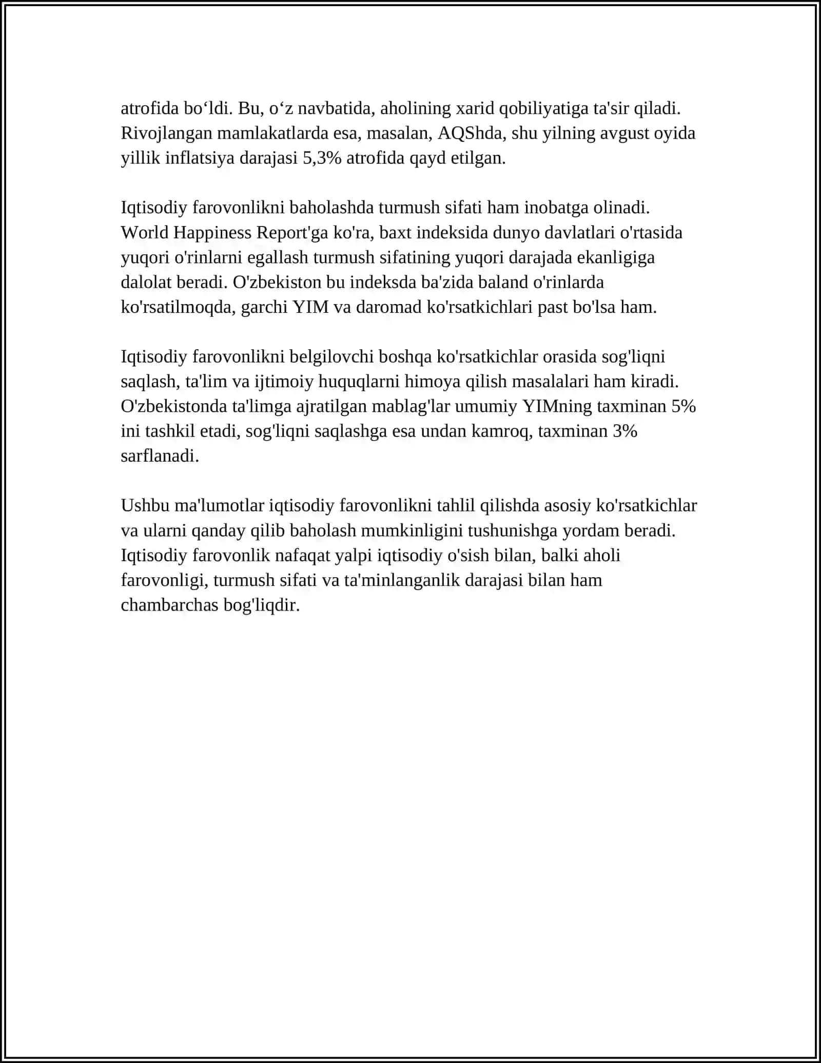 IQTISODIY FAROVONLIK VA UNING JAMIYATGA TA’SIRI 4