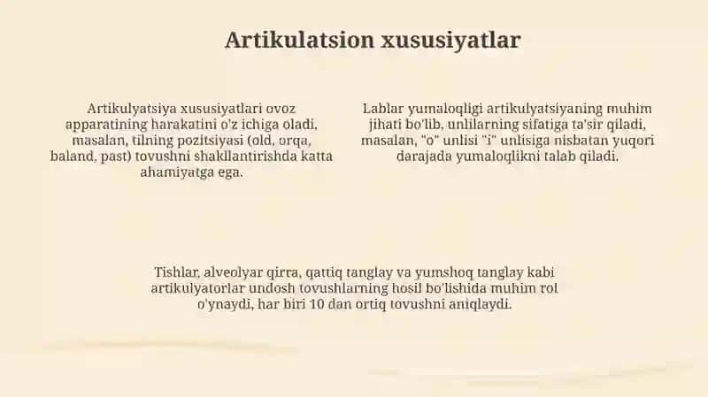 Tilsiz tovushlar: Ta'rif va fonetik klassifikatsiya 4