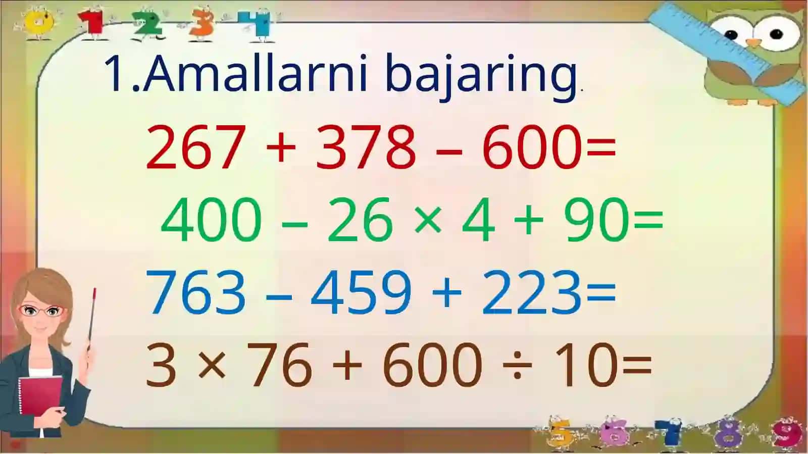 3-sinf Matematika Nazorat ishi 8 4