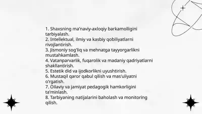 Pedagogik jarayonda tarbiyaning mazmuni 4
