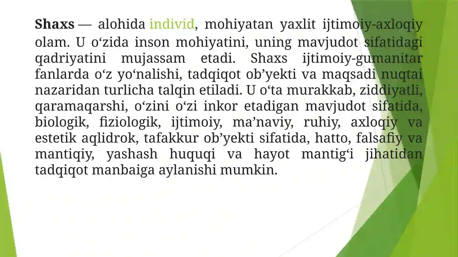 Shaxsning rivojlanishi, tarbiyasi va ijtimoiylashuvi. Yaxlit pedagogik jarayon 4