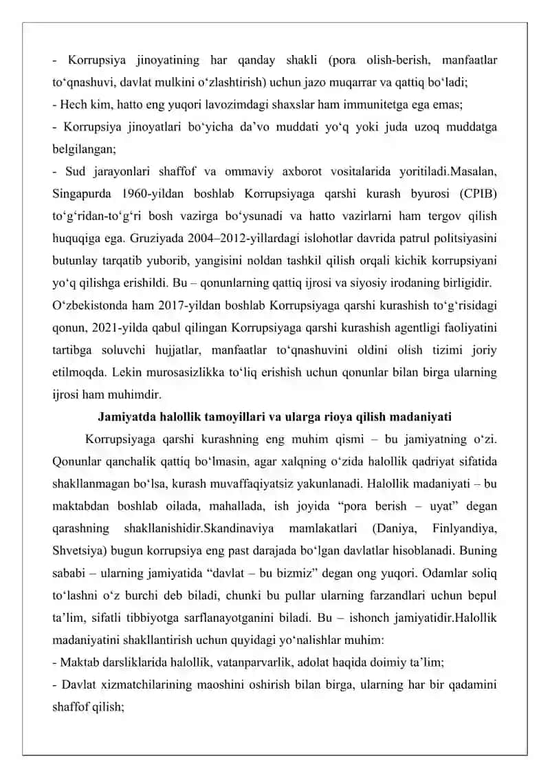 Jamiyatda korrupsiyaga nisbatan murosasiz munosabatni shakllantirish 4