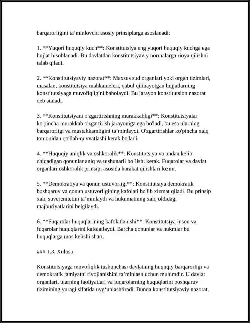 Konstitutsiyaga muvofiqlik tushunchasi va prinsiplari 4