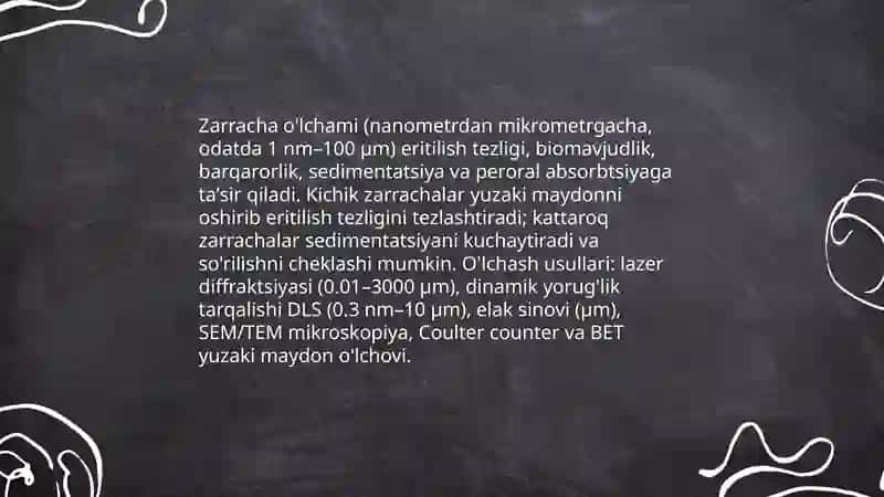 Dag'al-dispers sistemalarning xossalari va ularni tibbiyot va farmakologiyada ishlatilishi 4
