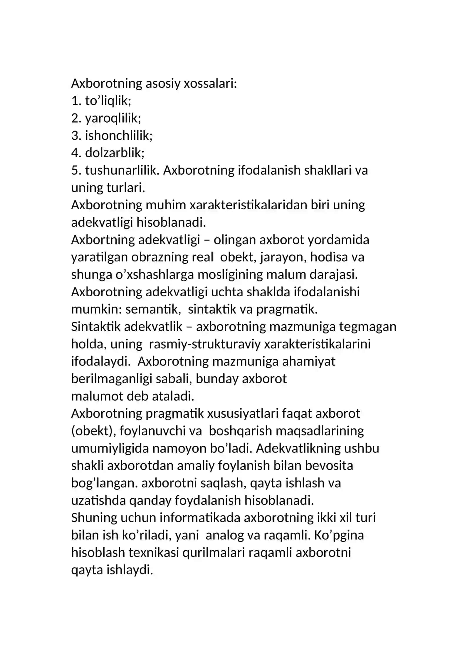 AXBOROTNI FAN UCHUN AHAMIYATI. 4